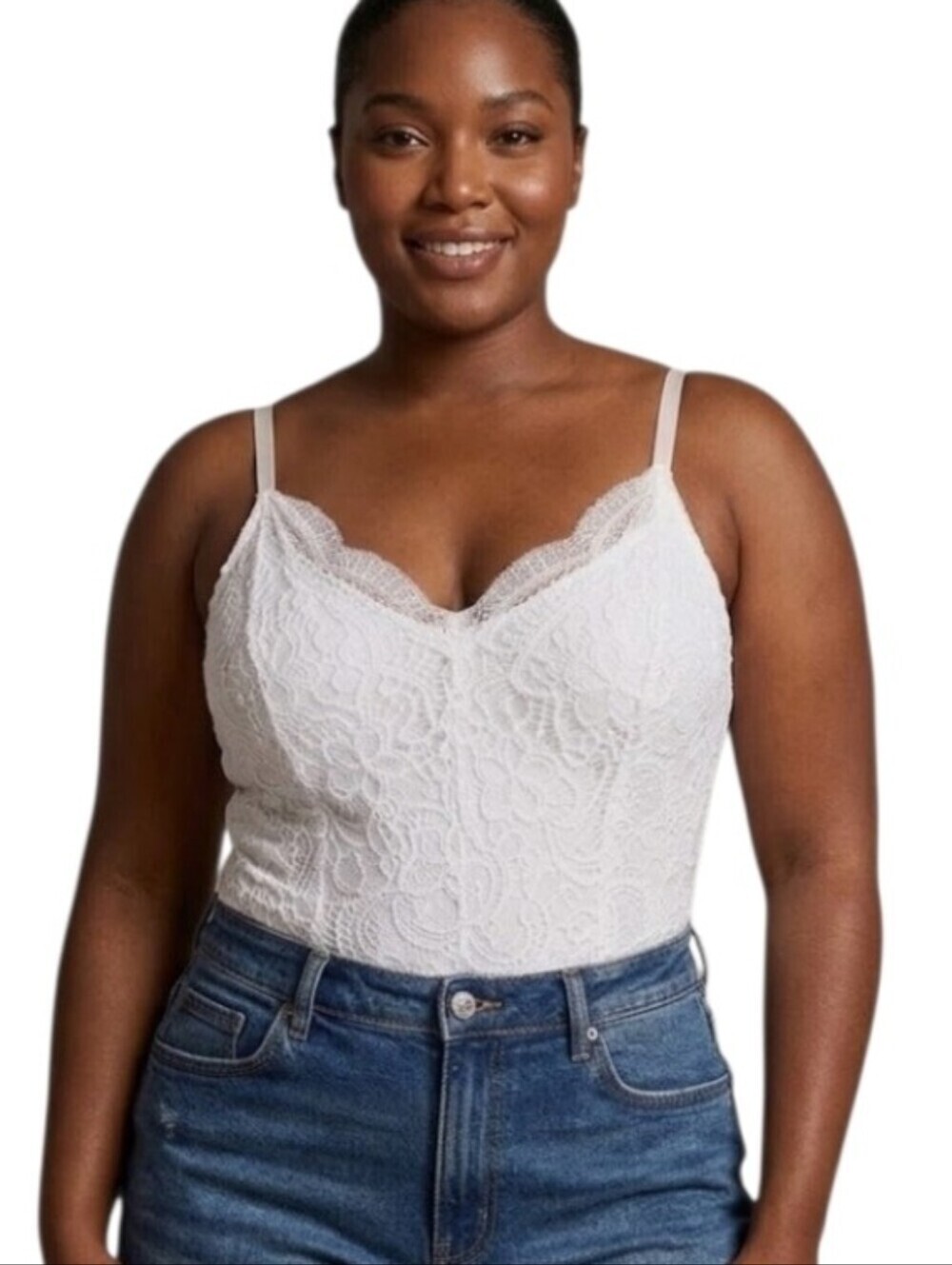 Iris Scalloped Sweetheart Neck Bodysuit